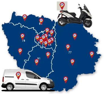 Carte d'intervention — Paris et Île-de-France
