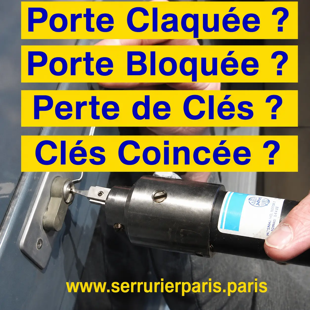 Porte claquée ? Porte bloquée ? Serrurier Paris pas cher — ouverture de porte 60€ TTC